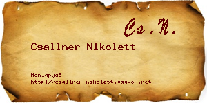 Csallner Nikolett névjegykártya